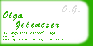 olga gelencser business card